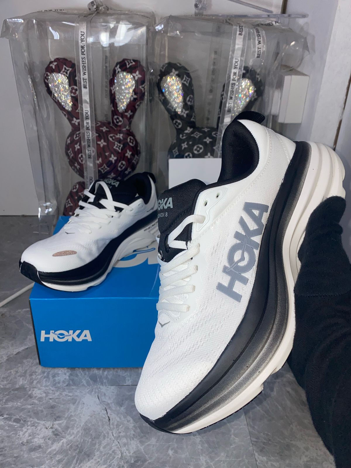 Hoka One One Bondi 8 White Black